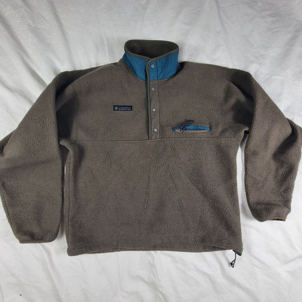 Vintage Columbia Mens Medium Brown Pullover Sweater Made In USA Casual Outdo
